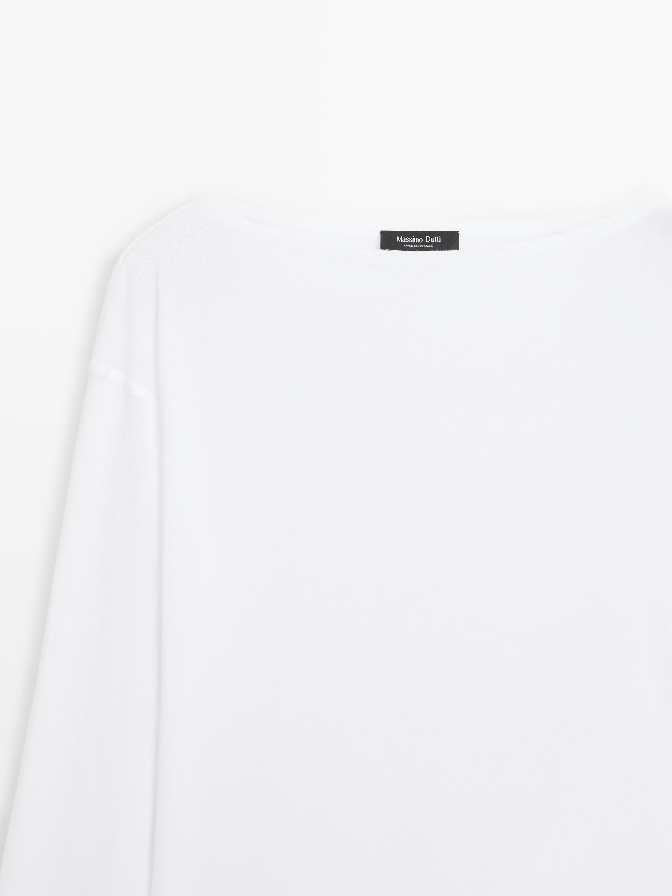 T-shirt col bateau 100 % coton
